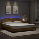 sengeramme med LED uden madras Zadar 180x200 cm cappuccinofarvet