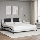 sengeramme med LED uden madras Zadar 180x200 cm sort og hvid