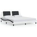 sengeramme med LED uden madras Zadar 180x200 cm sort og hvid