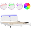 sengeramme med LED uden madras Zadar 200x200 cm hvid