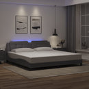 sengeramme med LED uden madras Zadar 200x200 cm grå