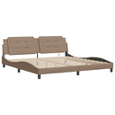 sengeramme med LED uden madras Zadar 200x200 cm cappuccinofarvet