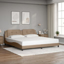 sengeramme med LED uden madras Zadar 200x200 cm cappuccinofarvet