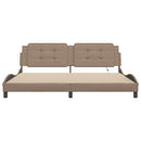 sengeramme med LED uden madras Zadar 200x200 cm cappuccinofarvet