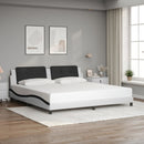 sengeramme med LED uden madras Zadar 200x200 cm hvid og sort