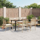 spisebordssæt til haven 7 dele med hynder polyrattan beige