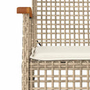 spisebordssæt til haven 7 dele med hynder polyrattan beige