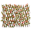 espalier med kunstig vedbend 180x60 cm udvidelig mørk pink