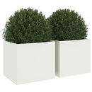 plantekasser 2 stk. 32x30x29 cm stål hvid