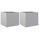 plantekasser 2 stk. 32x30x29 cm galvaniseret stål sølvfarvet