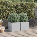 plantekasser 2 stk. 32x30x29 cm galvaniseret stål sølvfarvet