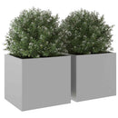 plantekasser 2 stk. 32x30x29 cm galvaniseret stål sølvfarvet