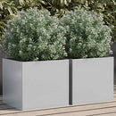 plantekasser 2 stk. 32x30x29 cm galvaniseret stål sølvfarvet