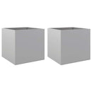 plantekasser 2 stk. 42x40x39 cm galvaniseret stål sølvfarvet