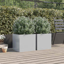 plantekasser 2 stk. 42x40x39 cm galvaniseret stål sølvfarvet