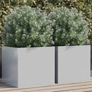 plantekasser 2 stk. 42x40x39 cm galvaniseret stål sølvfarvet
