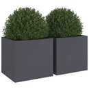 plantekasser 2 stk. 49x47x46 cm stål antracitgrå
