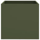 plantekasser 2 stk. 49x47x46 cm stål olivengrøn