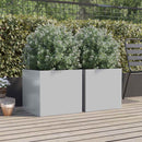 plantekasser 2 stk. 49x47x46 cm galvaniseret stål sølvfarvet