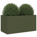 plantekasse 62x30x29 cm stål olivengrøn