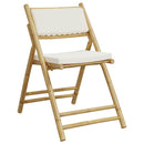 foldbare bistrostole 4 stk. med cremefarvede hynder bambus