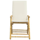 positionsstole 4 stk. foldbare cremehvide hynder bambus