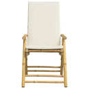 positionsstole 6 stk. foldbare cremehvide hynder bambus