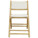 bistrostole 3 stk. foldbare med cremehvide hynder bambus