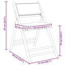 bistrostole 3 stk. foldbare med cremehvide hynder bambus