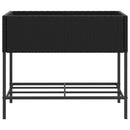 plantekasser 2 stk. med hylde 90x40x75 cm polyrattan sort