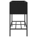 plantekasser 2 stk. med hylde 90x40x75 cm polyrattan sort