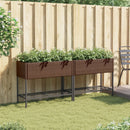 plantekasser 2 stk. med hylde 90x40x75 cm polyrattan brun