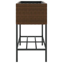 plantekasser 2 stk. med hylde 90x40x75 cm polyrattan brun