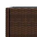 plantekasser 2 stk. med hylde 90x40x75 cm polyrattan brun