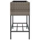 plantekasser 2 stk. med hylde 90x40x75 cm polyrattan grå