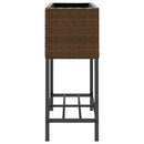 plantekasser 2 stk. med hylde 70x28x70 cm polyrattan brun
