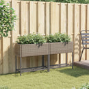 plantekasser 2 stk. med hylde 70x28x70 cm polyrattan grå