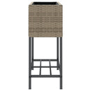 plantekasser 2 stk. med hylde 70x28x70 cm polyrattan grå