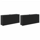 plantekasser 2 stk. med 2 potter 90x20x40 cm polyrattan sort