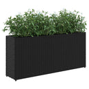 plantekasser 2 stk. med 2 potter 90x20x40 cm polyrattan sort