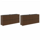 plantekasser 2 stk. med 2 potter 90x20x40 cm polyrattan brun
