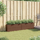 plantekasser 2 stk. med 2 potter 90x20x40 cm polyrattan brun