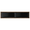 plantekasser 2 stk. med 2 potter 90x20x40 cm polyrattan brun