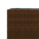 plantekasser 2 stk. med 2 potter 90x20x40 cm polyrattan brun