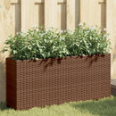 plantekasser 2 stk. med 2 potter 90x20x40 cm polyrattan brun