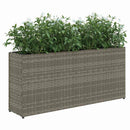 plantekasser 2 stk. med 2 potter 90x20x40 cm polyrattan grå