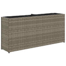 plantekasser 2 stk. med 2 potter 90x20x40 cm polyrattan grå