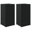 plantekasser 2 stk. 30x30x60 cm polyrattan sort