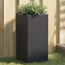 plantekasser 2 stk. 30x30x60 cm polyrattan sort
