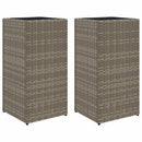 plantekasser 2 stk. 30x30x60 cm polyrattan grå